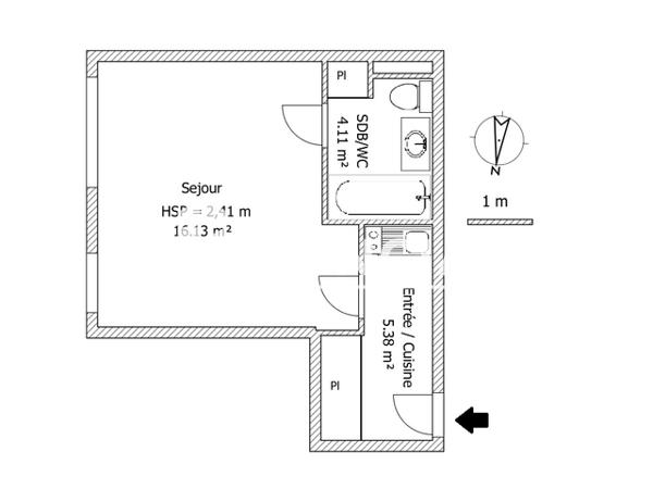 Location Studio 25.62 m² - 109 RUE MEUREIN Lille 59000
