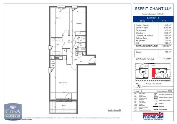Appartement à louer 3 pièces 69.8m² Orvault (44700)