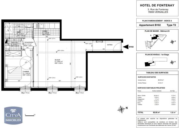 Appartement à louer 2 pièces 62.33m²