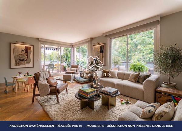 Appartement familial T5 de 129 m2 lumineux avec terrasse – résidence de standing avec parc.
