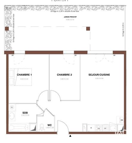 Appartement (neuf) à vendre 3 pièces 58 m² Pontivy