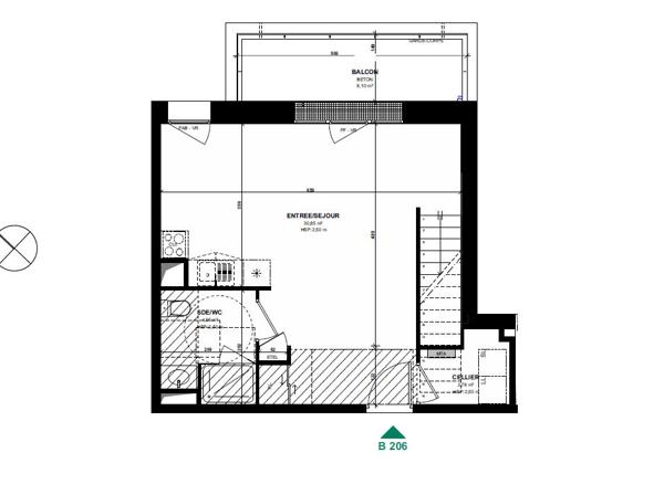 Appartement duplex 4 pièces, Pordic Centre, Résidence Bleuenn