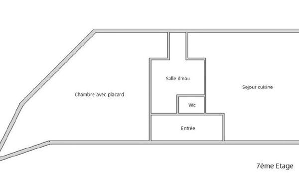 Appartement à vendre    2 pièces • 60 m2 Paris 20