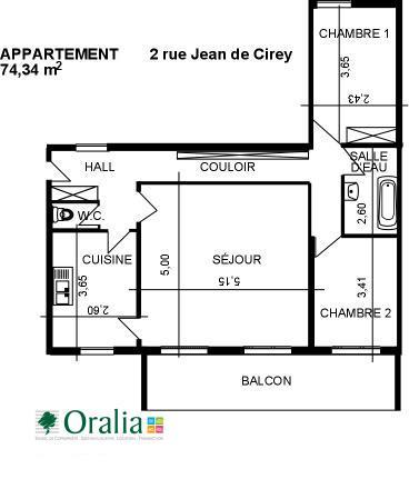 Appartement · Location Dijon (21000) 3 pièces · 74m²