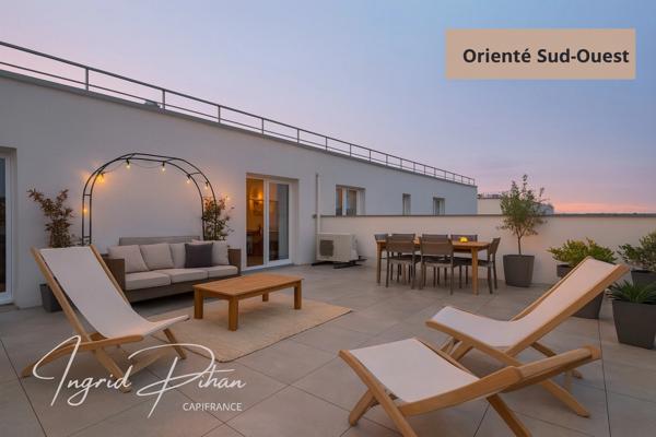 Apt T3 de 65m2 + TERRASSE de 58M2 - PARKING - DERNIER ETAGE - COEUR DE VILLE de BEZONS (95)