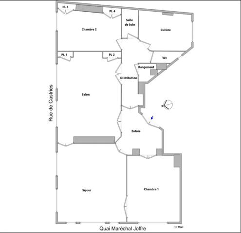 APPARTEMENT T4 A LOUER - LYON 2EME ARRONDISSEMENT Vaubecour-Mairie 144.17 m 2 2 110 € charges comprises par mois