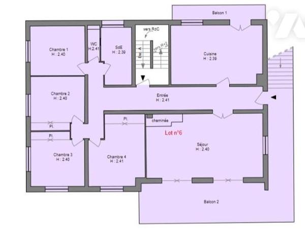 MAISON DIVISEE EN TROIS APPARTEMENTS EDIFIEE SUR 1800 m2 de terrain
