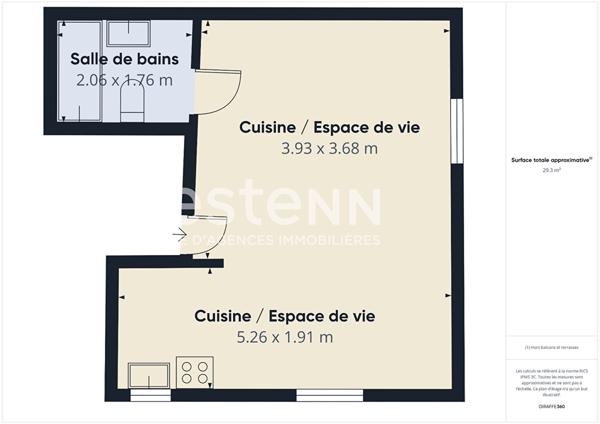 À vendre : Charmant studio 28,40m² Paris 19