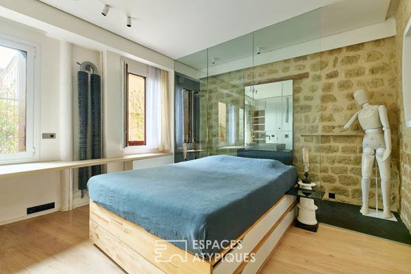 Appartement-loft d’architecte et terrasse à Montmartre