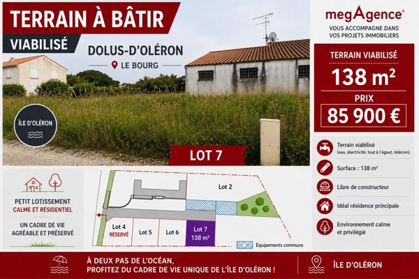 Terrain à DOLUS-D'OLERON, 17550 - 138m²