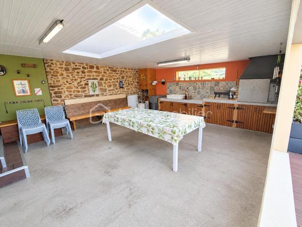 Propriété d'exception de 131 m2 exposée plein Sud ''Rare à la vente''
Venez découvrir et posez vos valises dans cette belle maison familiale bien pensée et très lumineuse, Une maison clé en main avec vie de plain pied, garages, dépendances, Jardin, Cuisine d'été, Terrain de pétanque...
Cette charmante maison sera ravir grand et petit par ses volumes, sa fonctionnalité, sa localisation et son cadre verdoyant.
Elle se compose de la manière suivante :
Au Rez de chaussée : Entrée sur Séjour - Salon - Salle à manger - Cuisine ouverte toute équipée, un poêle à bois suspendu central (chaleur diffuse), salle de bain et douche (double vasque), Bureau, Buanderie, Cave,
Chambre parentale avec dressing, WC séparé.
A l'Etage : Mezzanine 'espace bureau', 2 chambres avec dressing, Salle d'eau, WC séparé
Annexes : Un Atelier (avis aux bricoleurs), un garage, un préau, une dépendance en pierre (stockage divers), Poulailler, Potager, Récupérateur d'eau de pluie, Jardin Arboré ''mais pas trop'', Cour bitumé, portail électrique et terrain clos
Maison Très bien isolée, Double vitrage, Chauffage au sol haut et bas, Pompe à chaleur, Vmc Simple flux ''Coup de Cœur assuré''