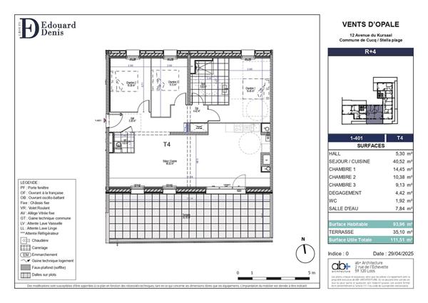Appartement Stella 4 pièces 93.21m² terrasse 35.10m²