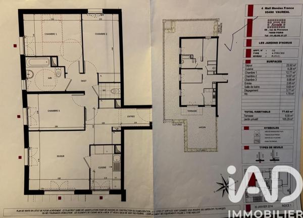 Appartement à vendre 4 pièces 77 m² Vauréal