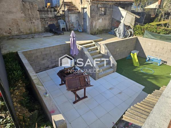 Maison mitoyennesans travaux,4 chambrtes,terrasses