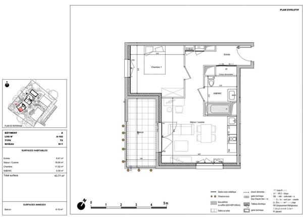 Appartement à vendre 2 pièces 44 m² Saint-Herblain