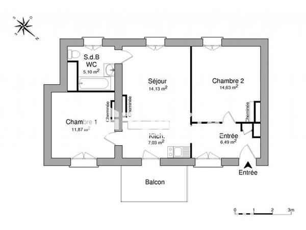 Location Appartement 3 pièces 59.3 m² - 17 RUE CH. DE BEAUVAIS Limay 78520