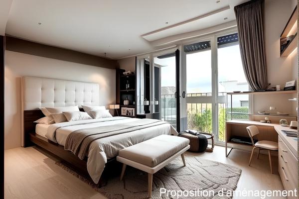 F2 avec balcon sur parc