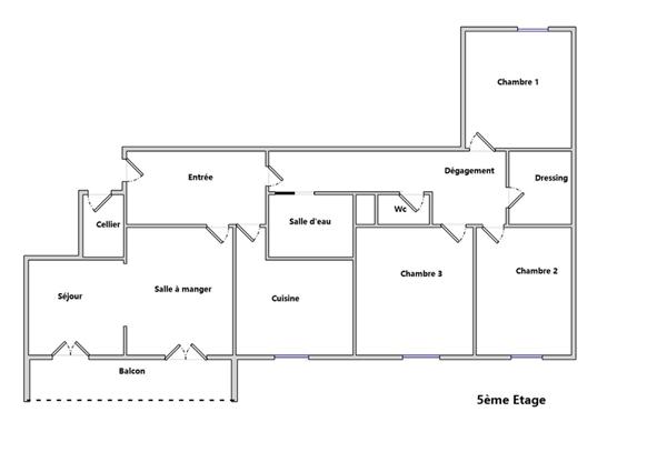 Appartement T4 – 84 m² avec balcon, vue dégagée