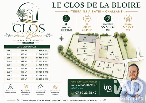 Terrain à vendre 376 m² Challans