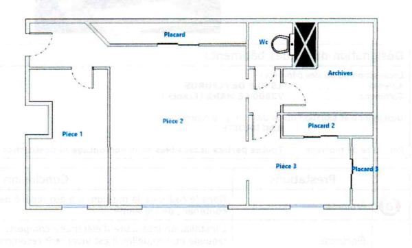 Appartement Bureau Cabinet Local commercial 52m2 avec possibilité parking quartier gare