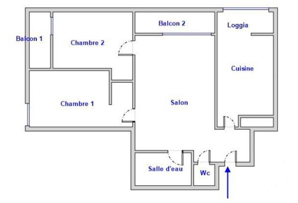 Appartement T3 à vendre  3 pièces - 54,19 m2 MARSEILLE - 13008