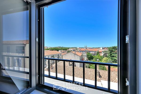 Duplex en dernier étage avec terrasses, vue, ascenseur et garage