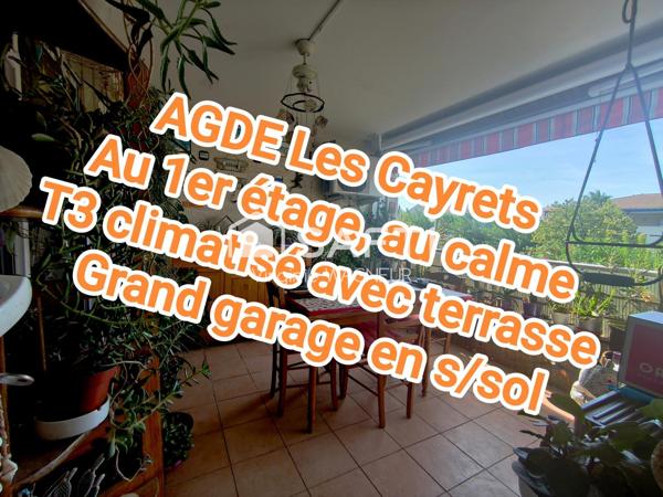T3 climatisé en excellent état et garage en s/sol