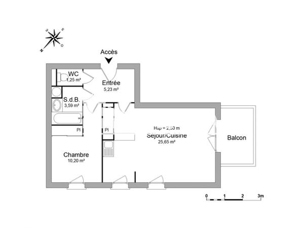 Location Appartement 2 pièces 45.92 m² - 27- 25 RUE DES AMANDIERS Escalquens 31750