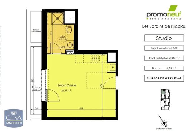 Appartement à louer 1 pièce 29.82m² Armentières (59280)