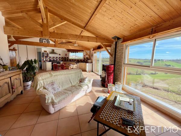 Tauriac (81630) Maison bois avec magnifique vue et ses 6210 m² de terrain