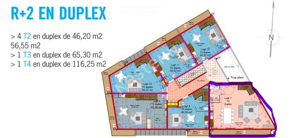 A VENDRE GRAND T4 DUPLEX NEUF À SAINTE ANNE, PLEINE VUE MER 180°