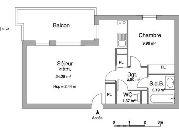 Location Appartement 2 pièces 42.23 m² - 1/25 RUE DES SICAUDS Saint Michel 16470