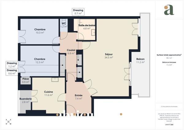 Appartement 3 pièces 94 m² avec large balcon -Le Chambord La Torse, Aix-en-Provence