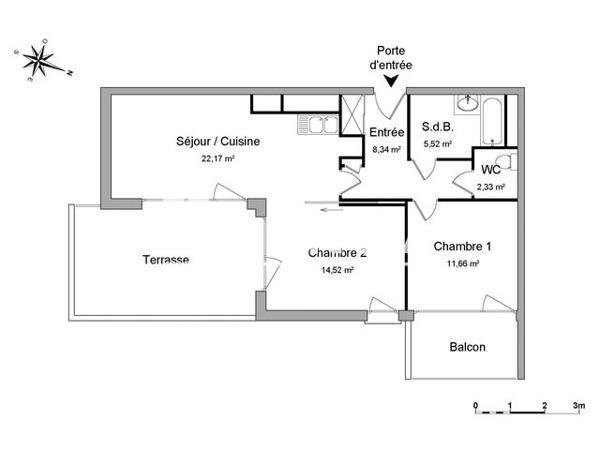 Location Appartement 3 pièces 64.54 m² - BÂTIMENT B Toulouse 31400