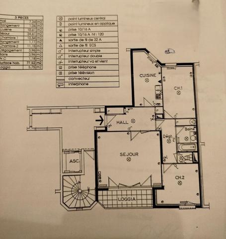 Appartement 3 pièces en étage avec balcon à Lyon 7 - Jean Macé