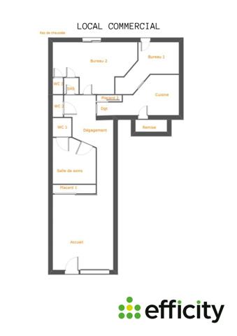 Local Commercial 3 pièces - 86 m²