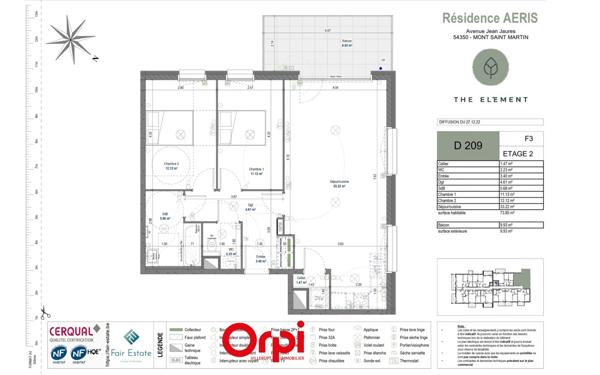 Appartement à vendre    3 pièces •  Mont-Saint-Martin