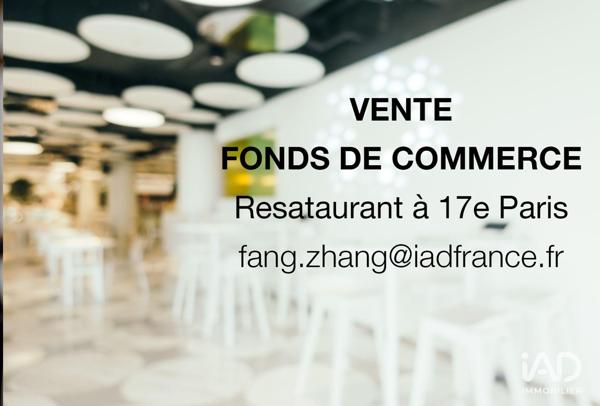 Restaurant à vendre 50 m² Paris 17