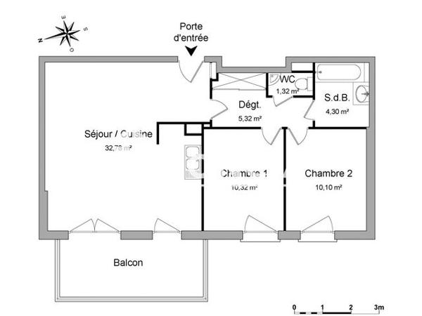 Location Appartement 3 pièces 64.14 m² - 17A RUE DES BOULEAUX Oberhoffen Sur Moder 67240