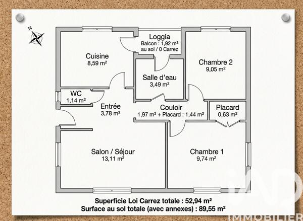 Appartement à vendre 3 pièces 53 m² Vandœuvre-lès-Nancy
