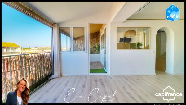 Appartement à vendre 3 pièces LE GRAU D'AGDE (34), DUPLEX T3 dans résidence Première Ligne, entièrement rénové + climatisation