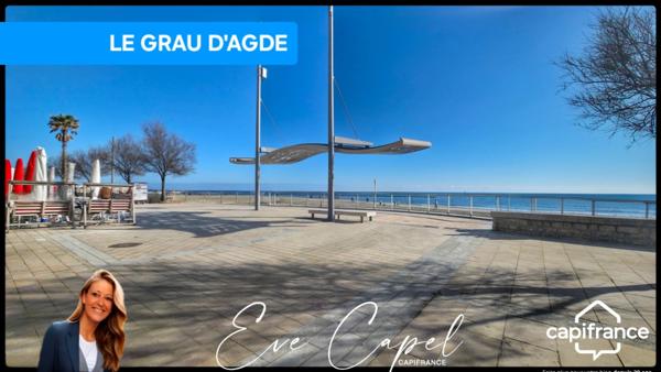 Appartement à vendre 3 pièces LE GRAU D'AGDE (34), DUPLEX T3 dans résidence Première Ligne, entièrement rénové + climatisation