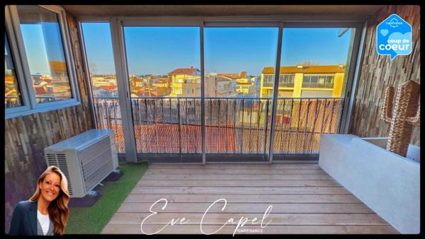 Appartement à vendre 3 pièces LE GRAU D'AGDE (34), DUPLEX T3 dans résidence Première Ligne, entièrement rénové + climatisation