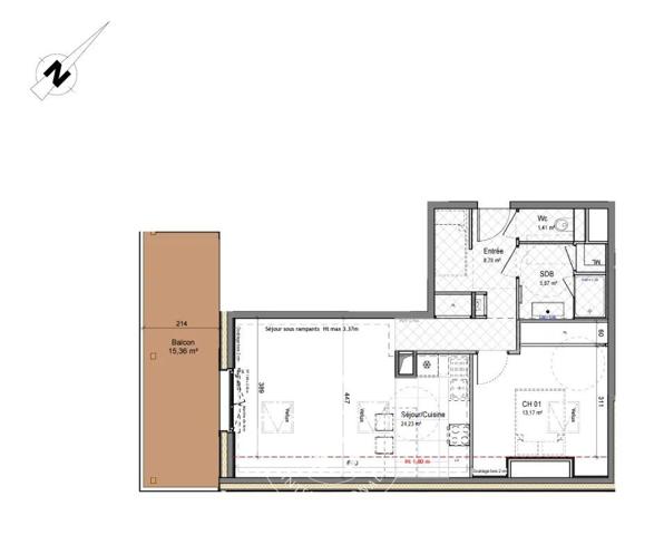Morzine, Appartement 1 Chambre -  53 m² à vendre