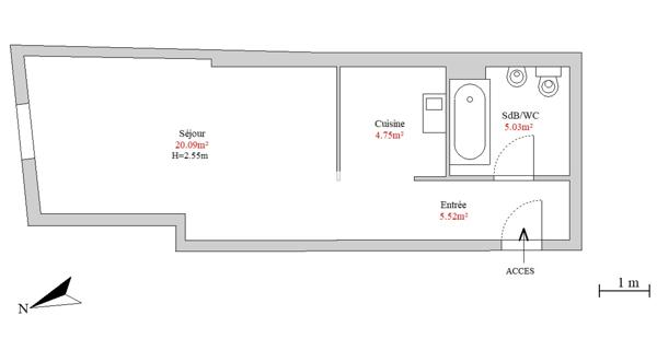 Location Studio 35.39 m² - Guebwiller 68500