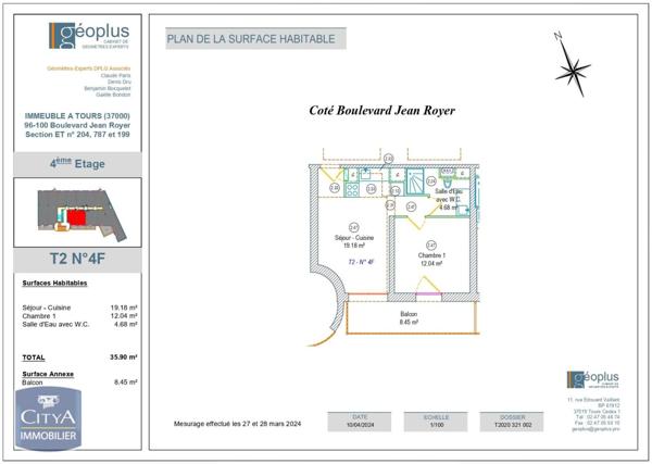 Appartement à louer 2 pièces 35.9m²