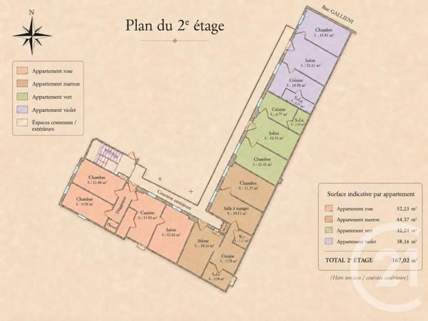 Appartement F3 à vendre  3 pièces - 44,37 m 2   BEAULIEU SUR MER  - 06