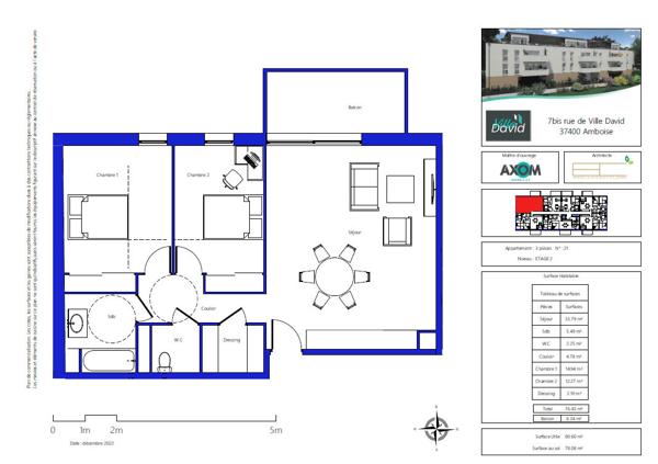 Appartement Amboise 3 pièce(s) - Résidence Villa David