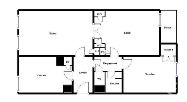 Appartement F3 à vendre  3 pièces - 57,04 m 2   PARIS  - 75020