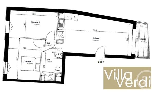 Appartement F3 à vendre  3 pièces - 58,35 m 2   CHAMPS SUR MARNE  - 77